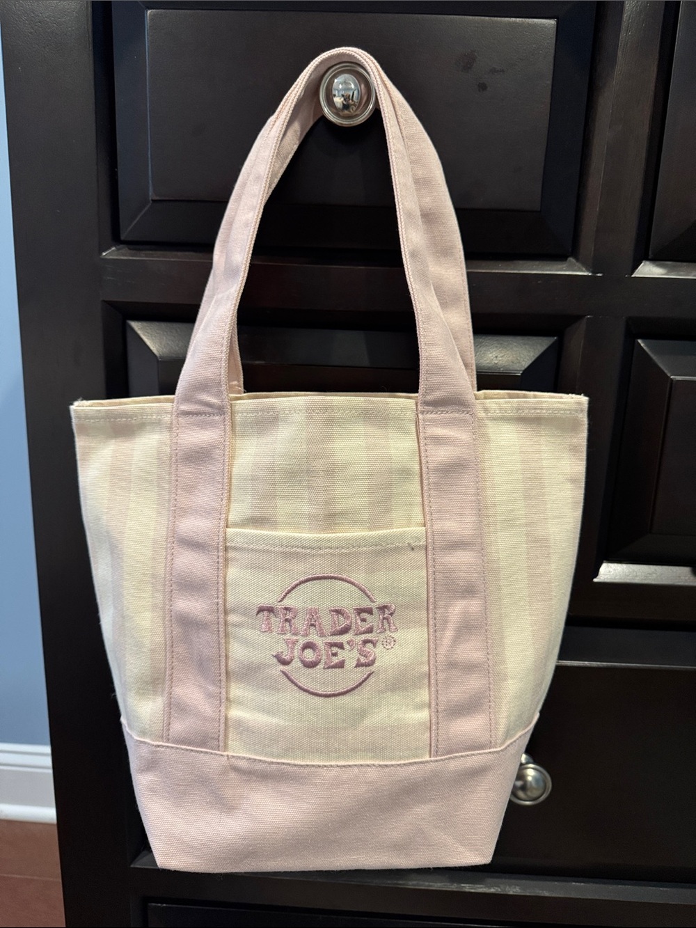 Pink Stripe Trader Joe’s Canvas mini Tote Bag
